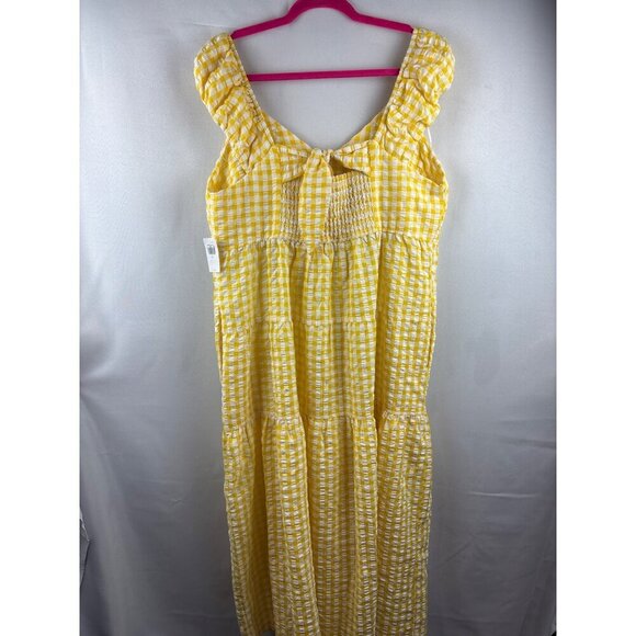 Old Navy Womens Yellow Gingham Maxi Dress XL - Picture 6 of 7
